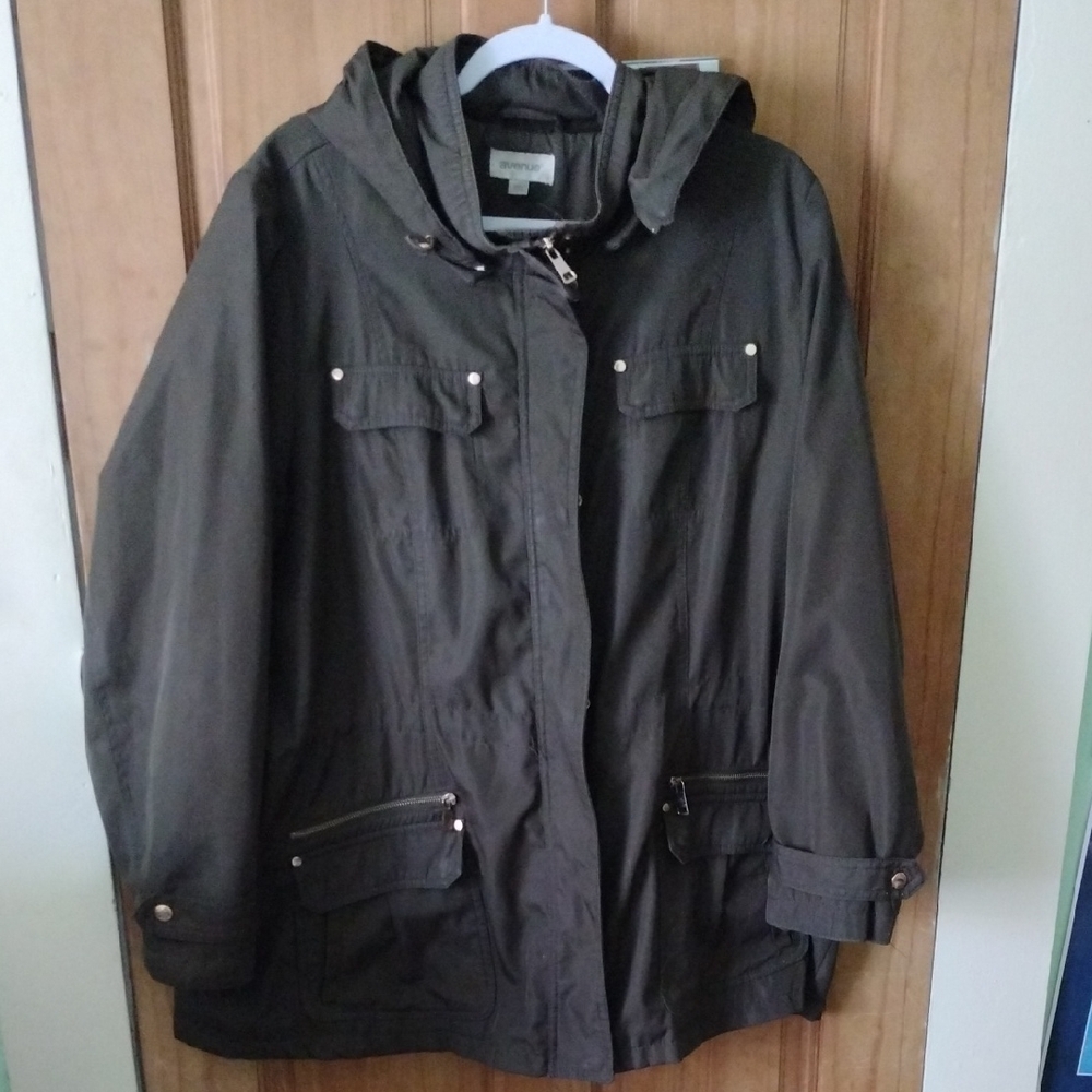 Avenue Olive Green Hooded Anorak Jacket